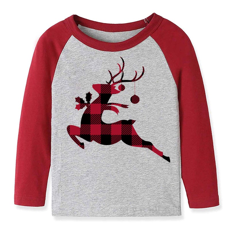 HowJoJo Toddler Boys Girls Christmas Shirts Kids Cotton Long Sleeve T-Shirts 3T - Image 1